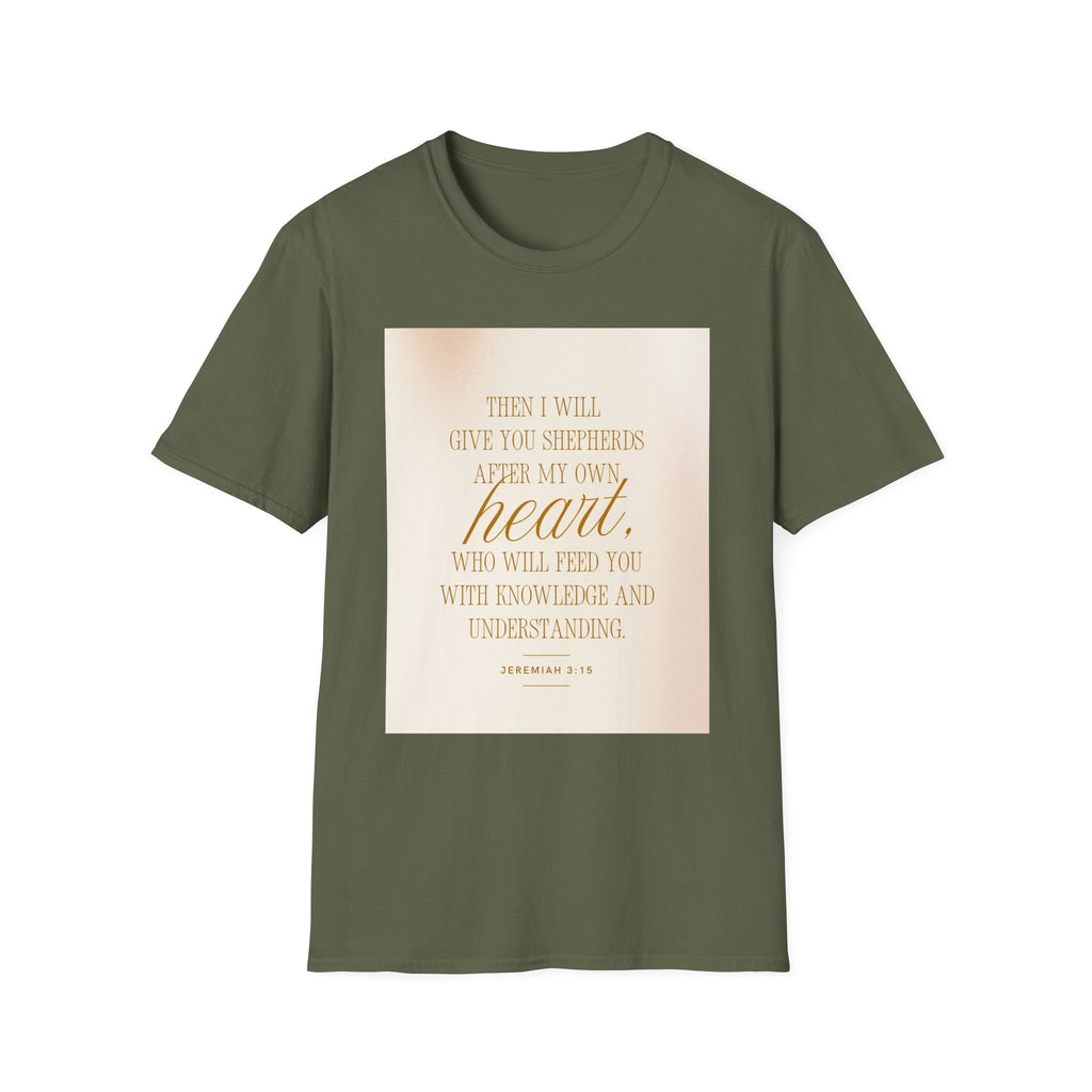 Christian Scripture T‑Shirt — “Then I Will Give You Shepherds After My Own Heart” Inspirational Tee