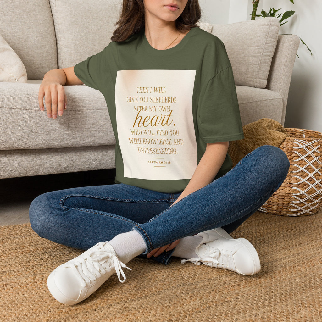 Christian Scripture T‑Shirt — “Then I Will Give You Shepherds After My Own Heart” Inspirational Tee