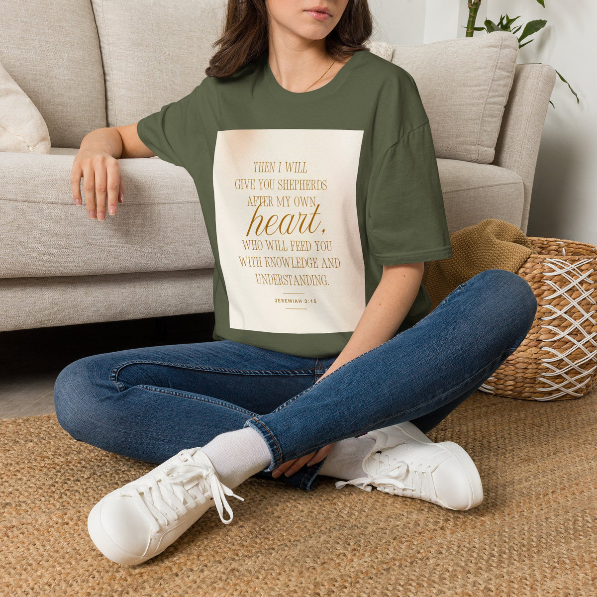 Christian Scripture T‑Shirt — “Then I Will Give You Shepherds After My Own Heart” Inspirational Tee