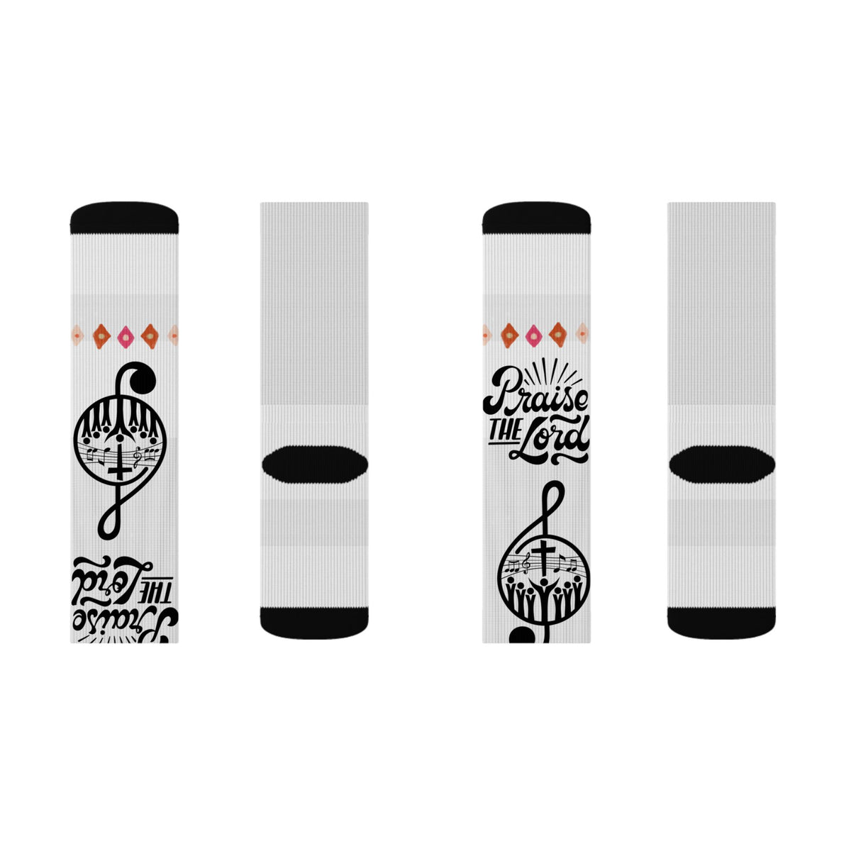 Music Notes Sublimation Crew Socks – 'Music Is My Escape' Graphic Socks