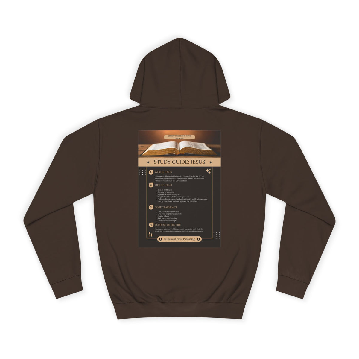 College Study Guide Hoodie — "Study Guide: Jesus" Inspirational Campus Pullover