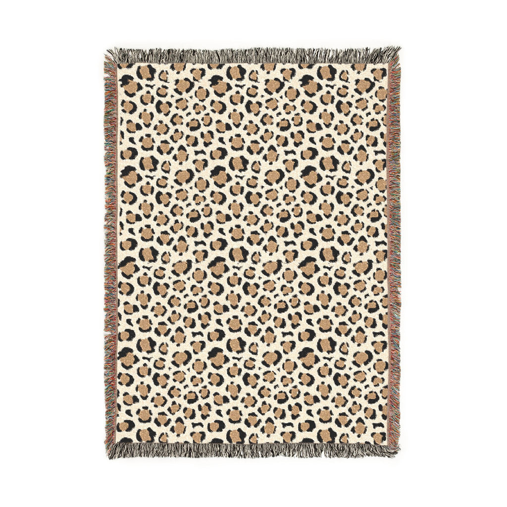 Leopard Print Woven Blanket – Cozy Animal Print Throw for Living Room & Bedroom