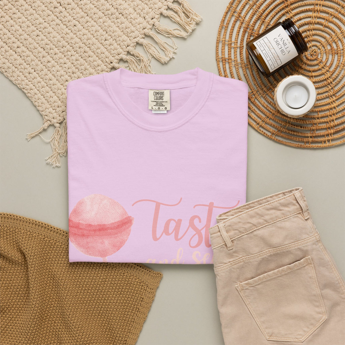 Christian Lollipop Tee — "Taste and See that the Lord is Good" Pink Faith T-Shirt