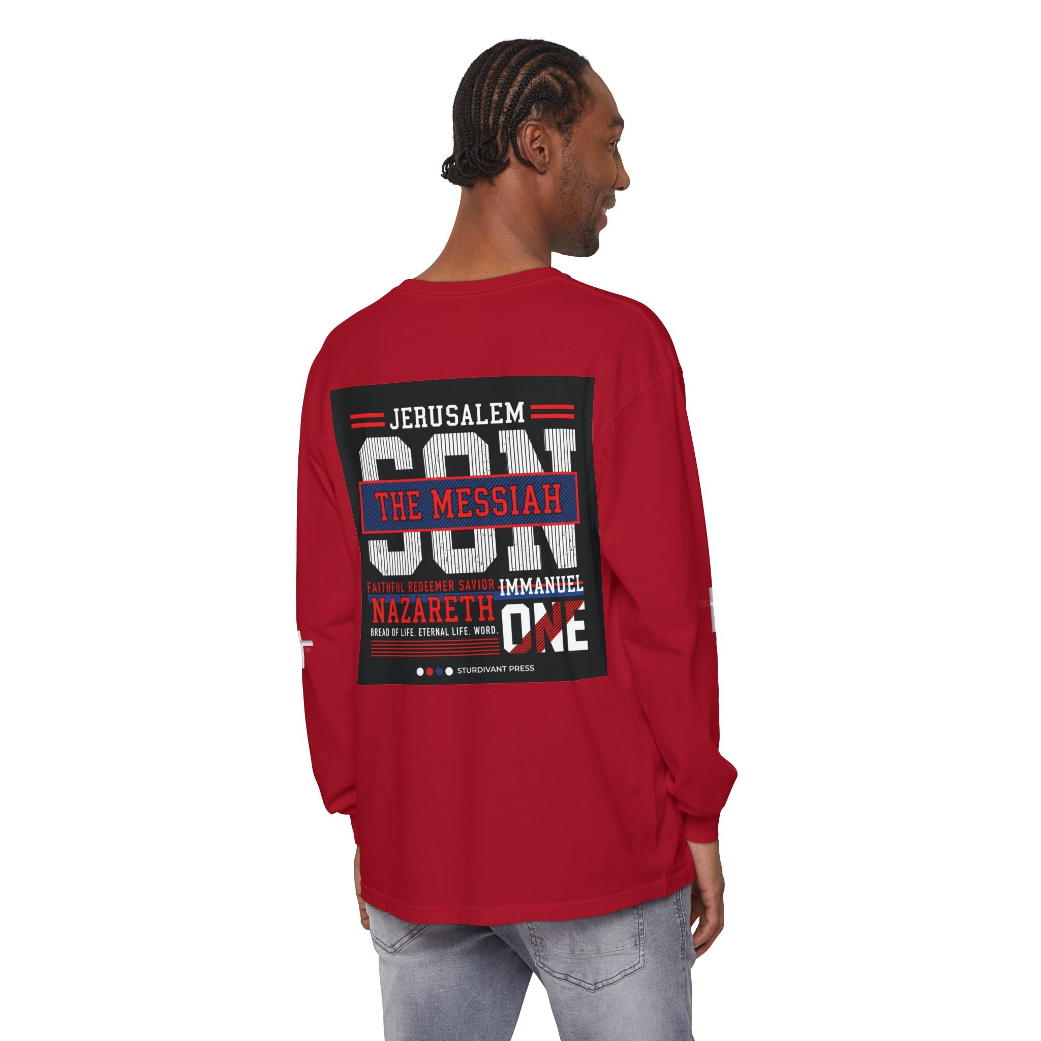 Christian Long Sleeve Tee — "The Messiah" Jerusalem Nazareth Design