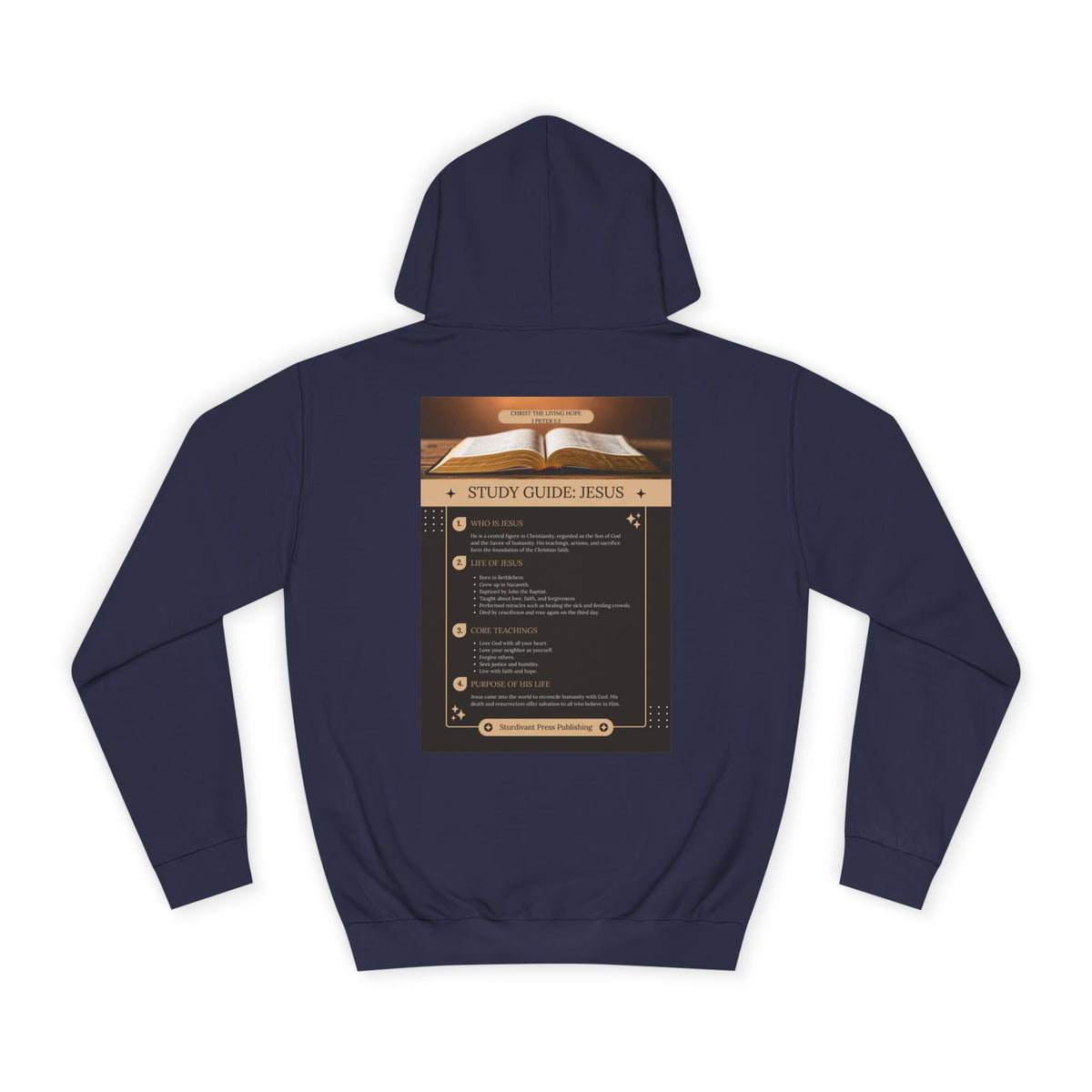 College Study Guide Hoodie — "Study Guide: Jesus" Inspirational Campus Pullover