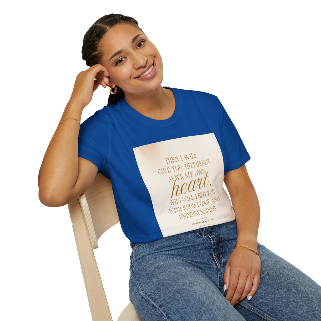 Christian Scripture T‑Shirt — “Then I Will Give You Shepherds After My Own Heart” Inspirational Tee