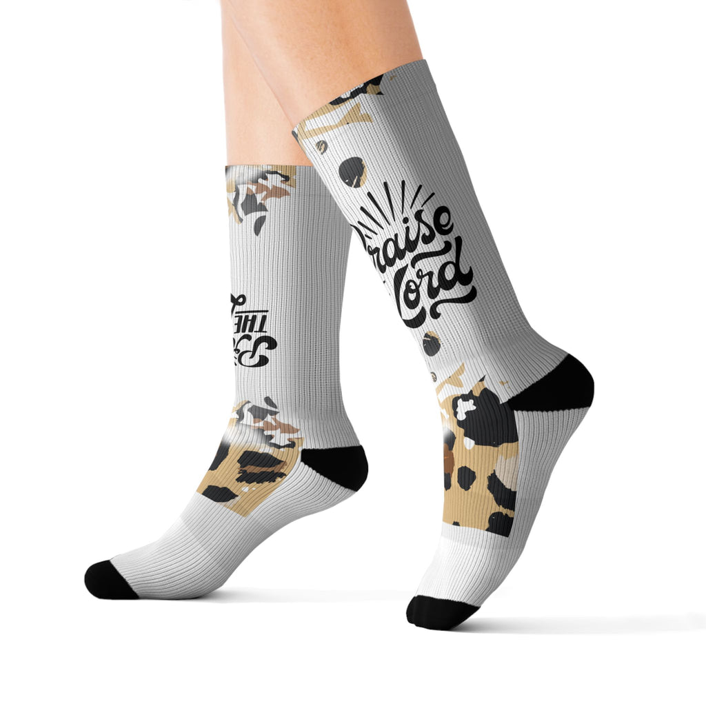 Leopard Floral 'Choose Kind' Sublimated Crew Socks