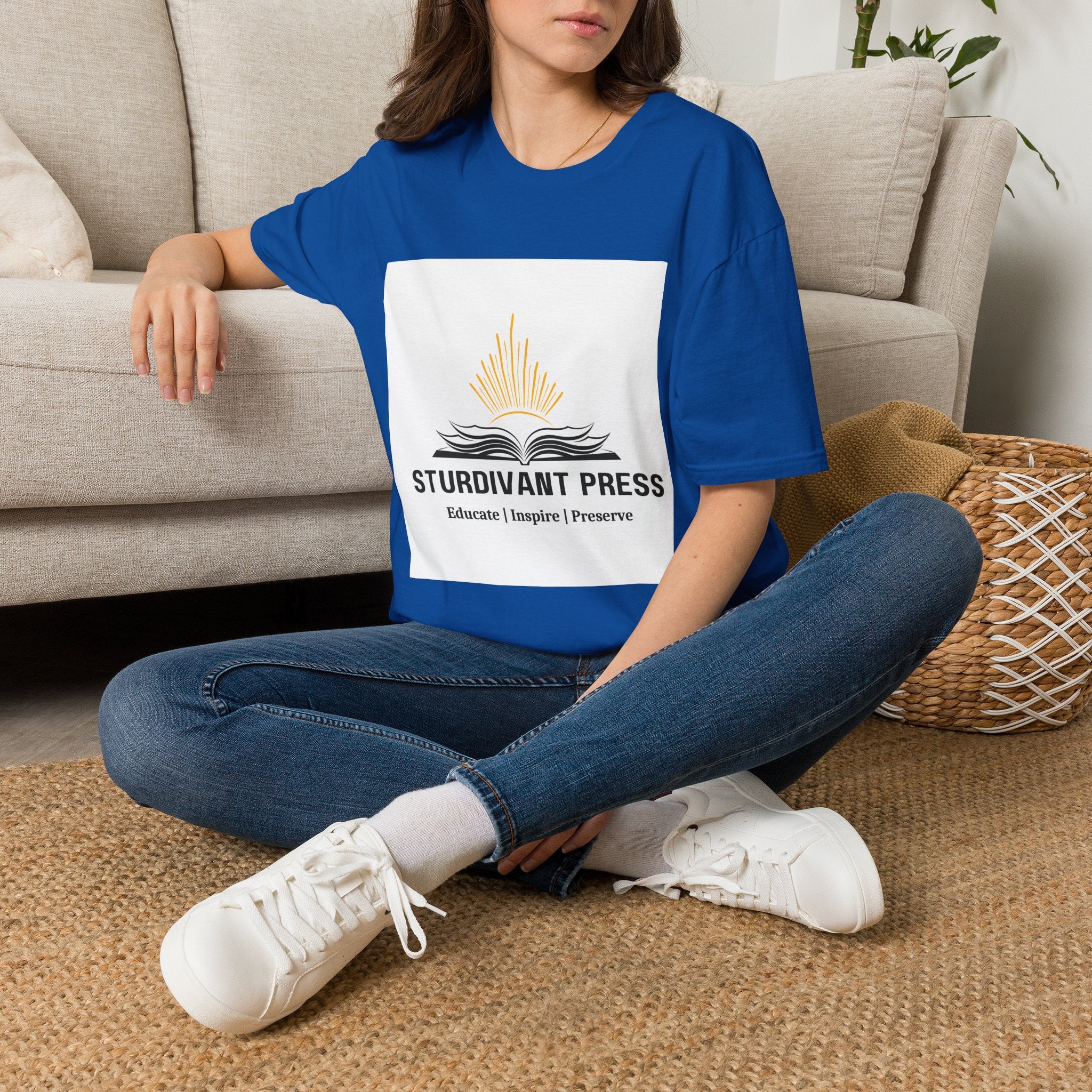 Minimal Lighthouse Logo T-Shirt — Coastal Nautical Graphic Tee