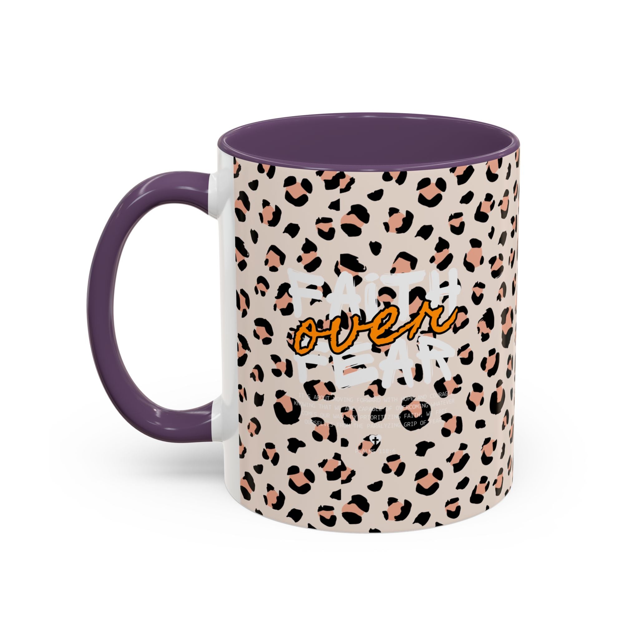 Leopard Print Accent Coffee Mug — Pink & Black Animal Pattern (11/15 oz)