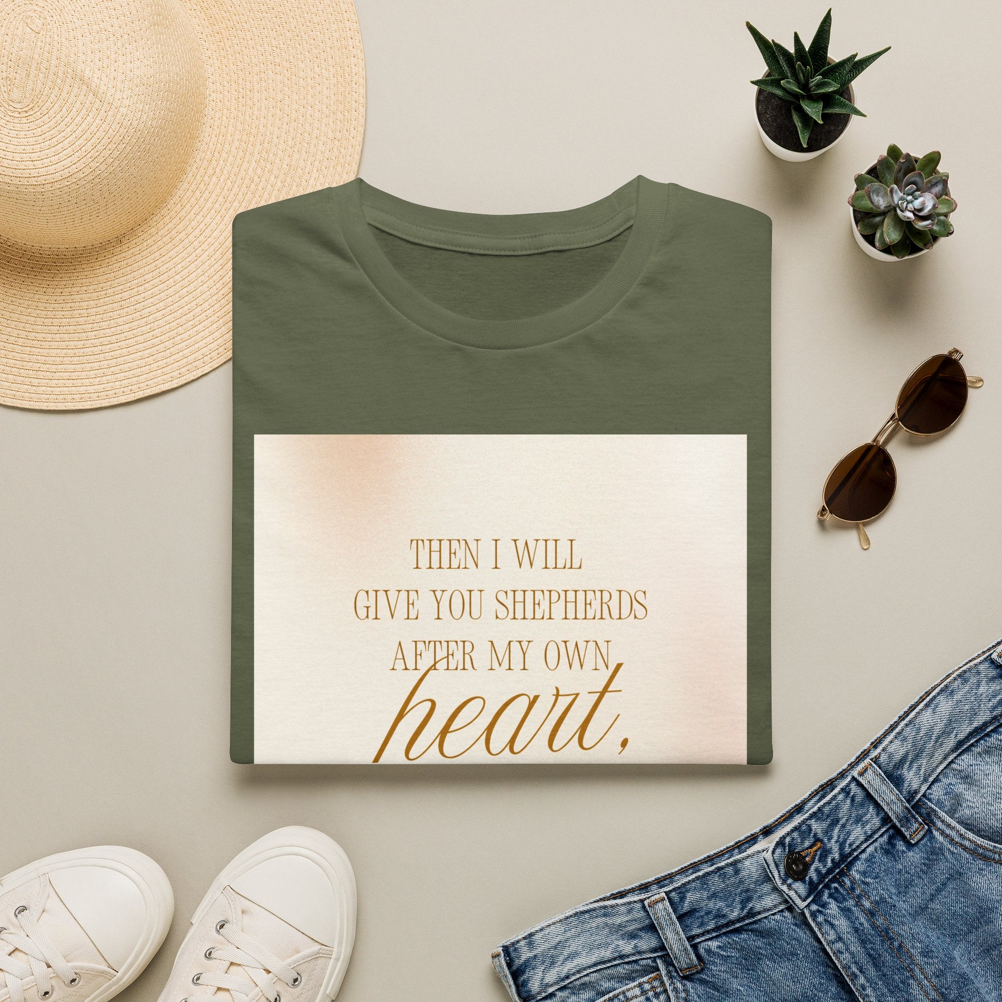 Christian Scripture T‑Shirt — “Then I Will Give You Shepherds After My Own Heart” Inspirational Tee