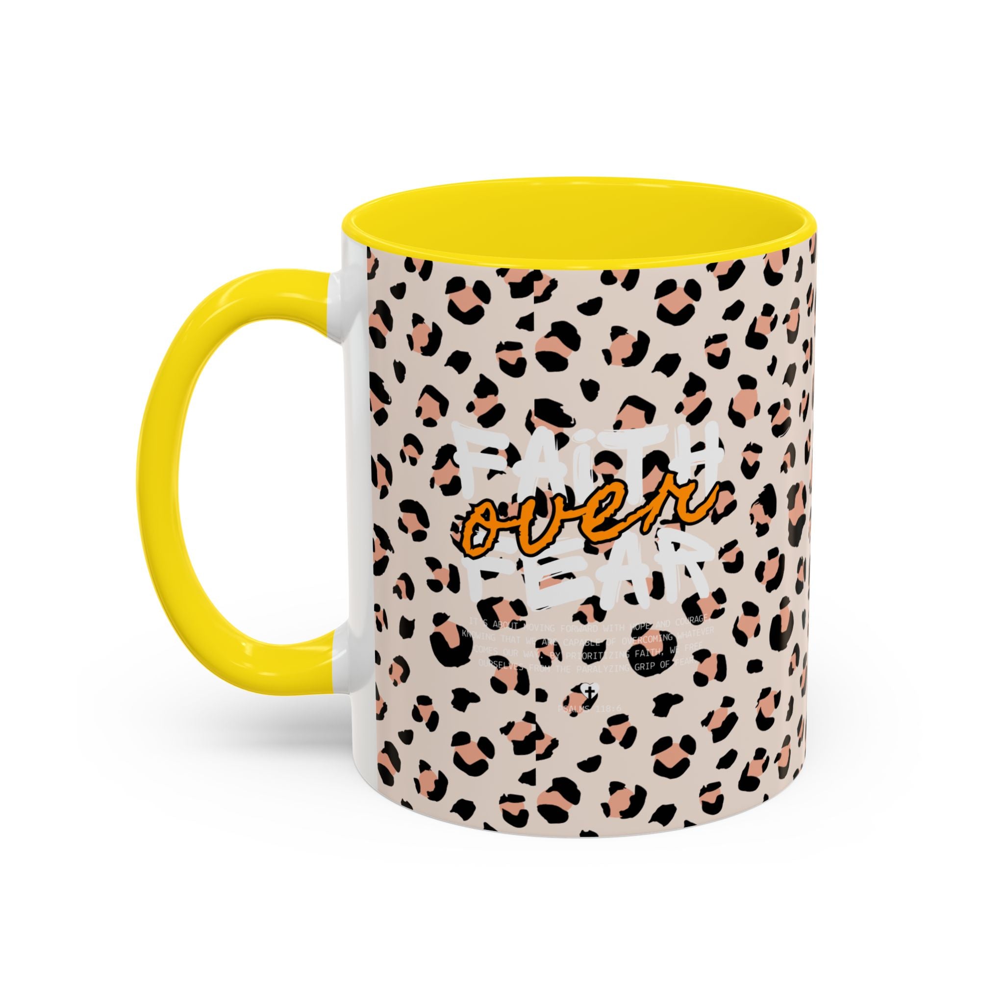 Leopard Print Accent Coffee Mug — Pink & Black Animal Pattern (11/15 oz)