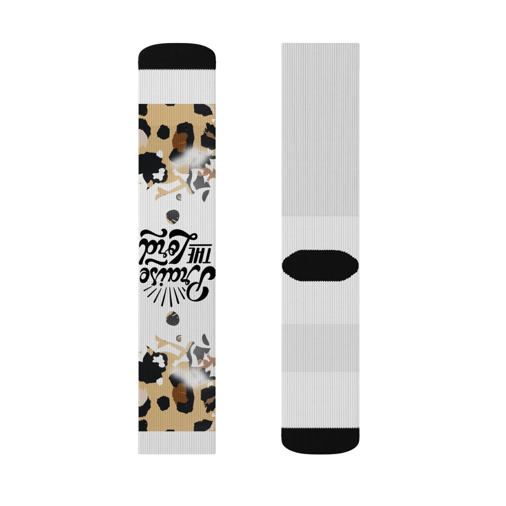 Leopard Floral 'Choose Kind' Sublimated Crew Socks