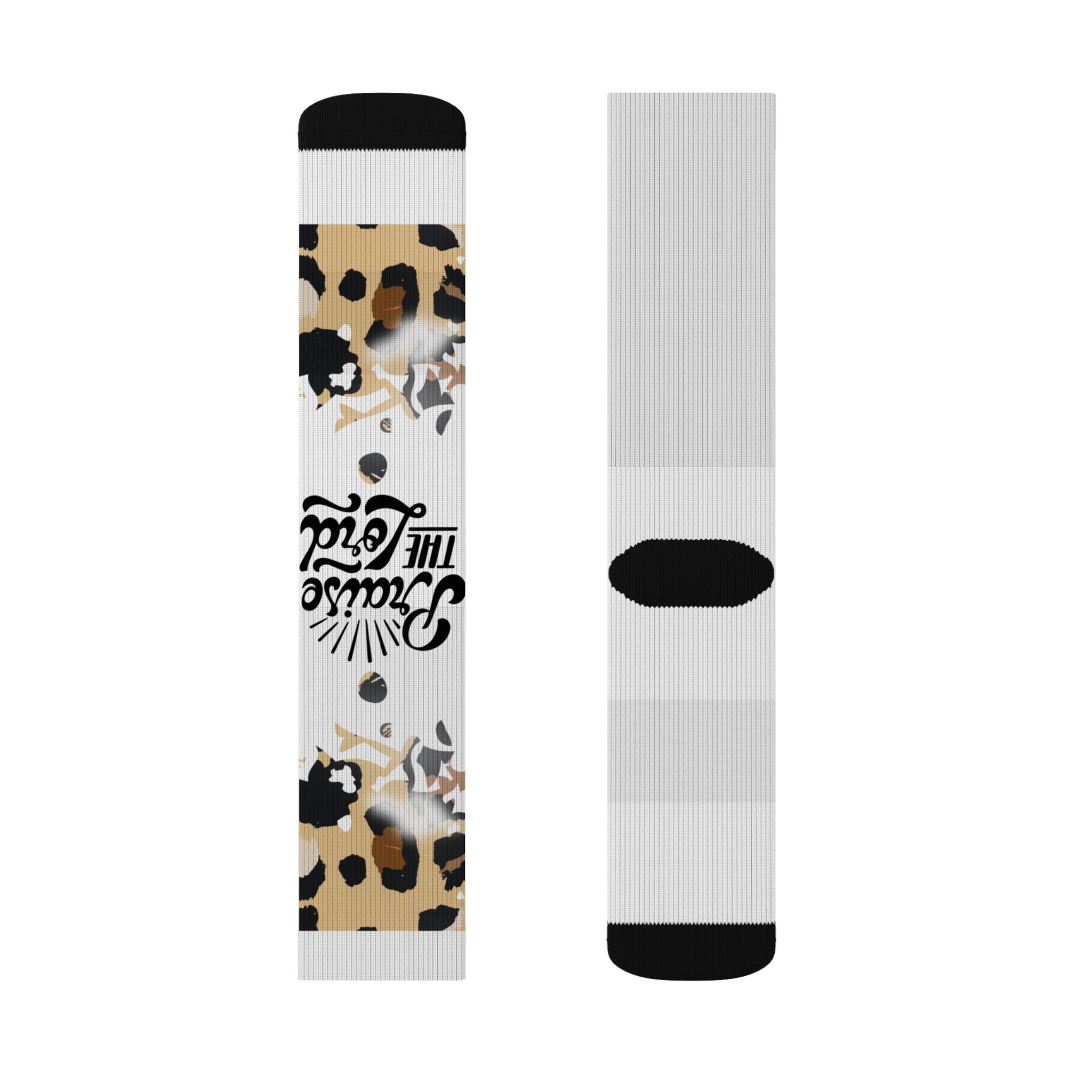Leopard Floral 'Choose Kind' Sublimated Crew Socks