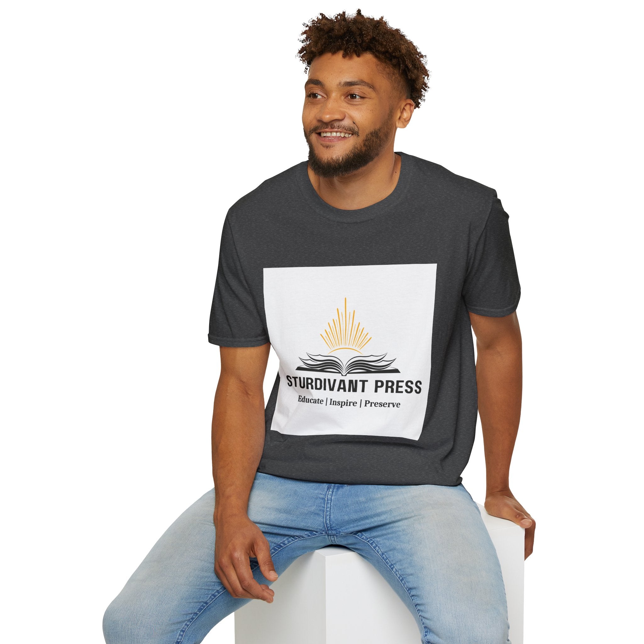 Minimal Lighthouse Logo T-Shirt — Coastal Nautical Graphic Tee