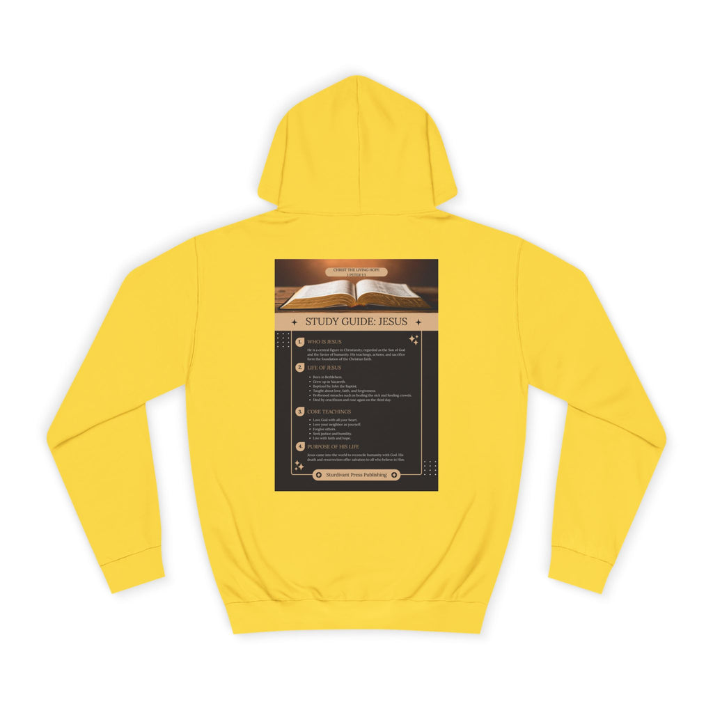 College Study Guide Hoodie — "Study Guide: Jesus" Inspirational Campus Pullover