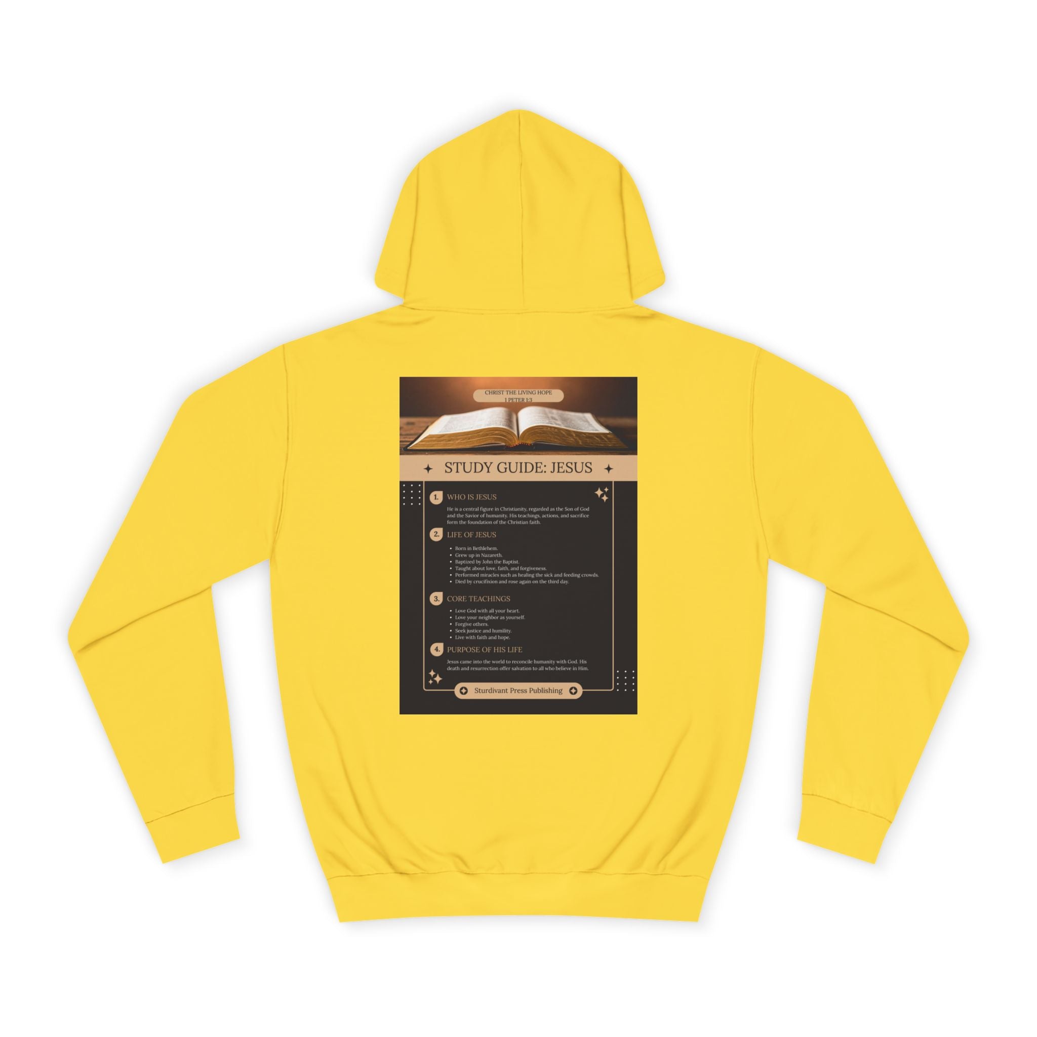 College Study Guide Hoodie — "Study Guide: Jesus" Inspirational Campus Pullover