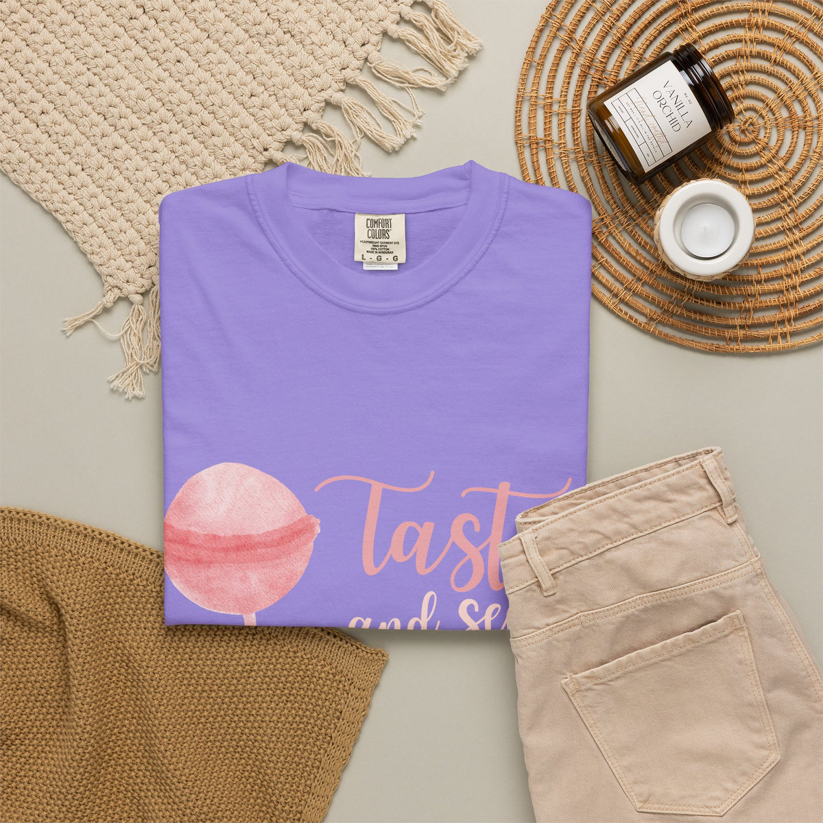 Christian Lollipop Tee — "Taste and See that the Lord is Good" Pink Faith T-Shirt