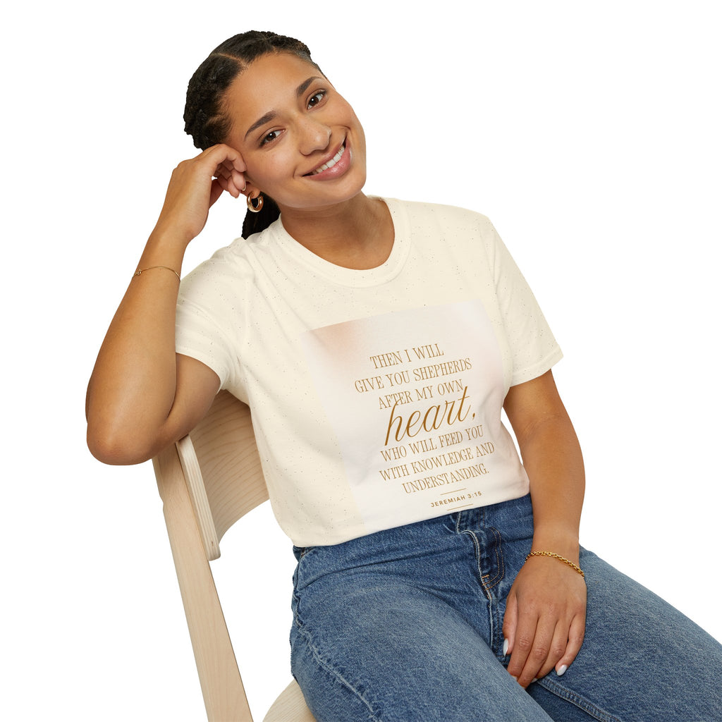 Christian Scripture T‑Shirt — “Then I Will Give You Shepherds After My Own Heart” Inspirational Tee