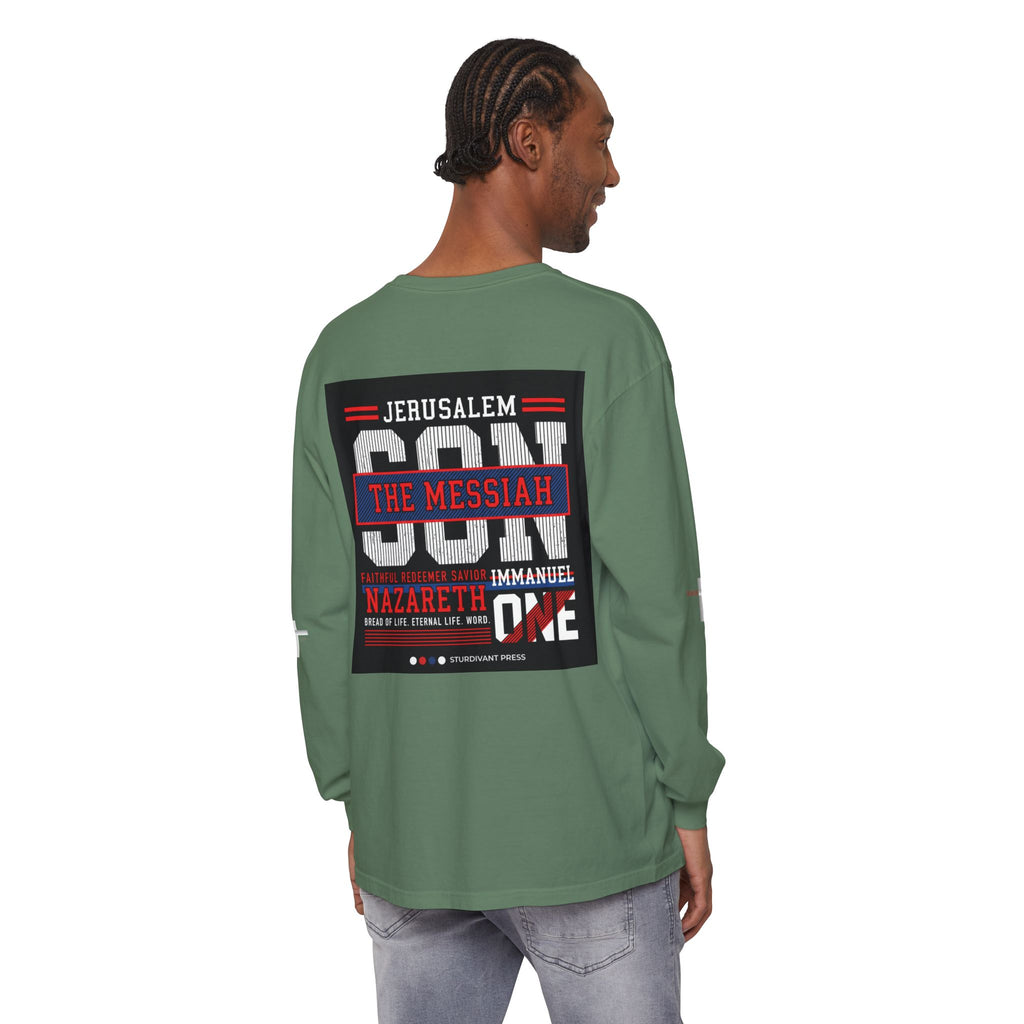Christian Long Sleeve Tee — "The Messiah" Jerusalem Nazareth Design