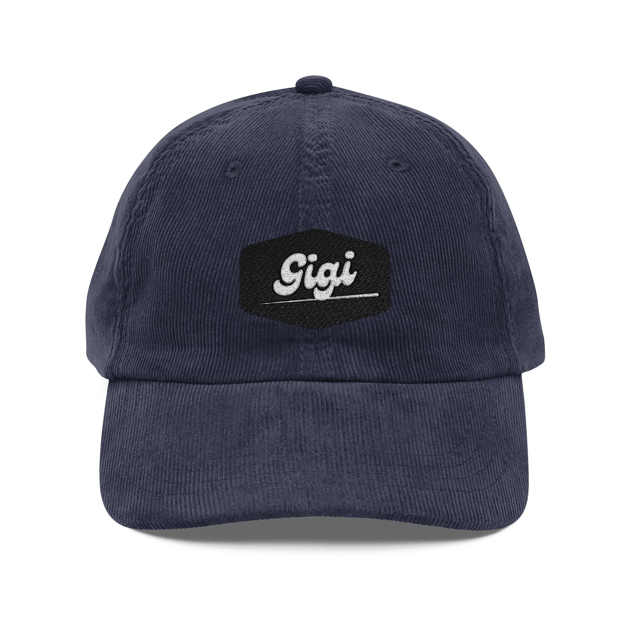 Corduroy Embroidered Cap — "Gigi" Vintage Baseball Hat