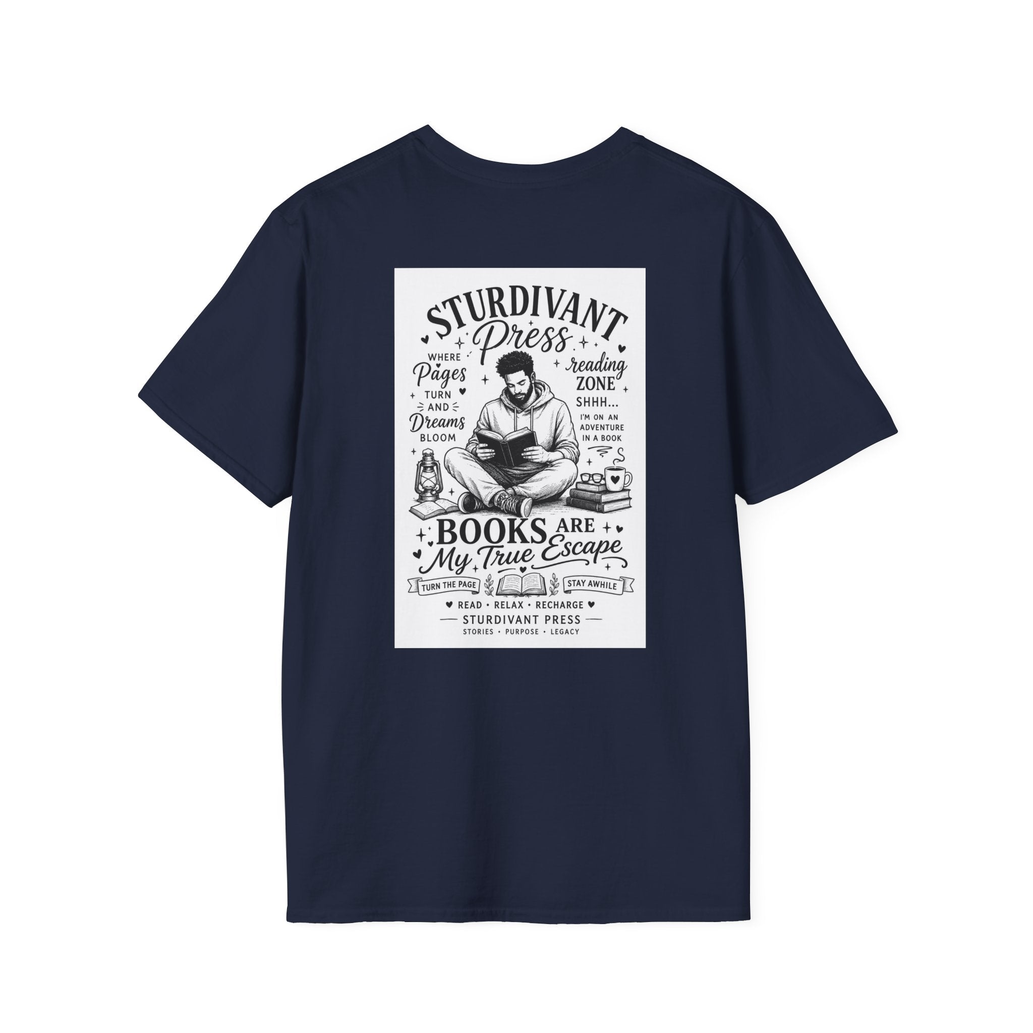 Minimal Lighthouse Logo T-Shirt — Coastal Nautical Graphic Tee