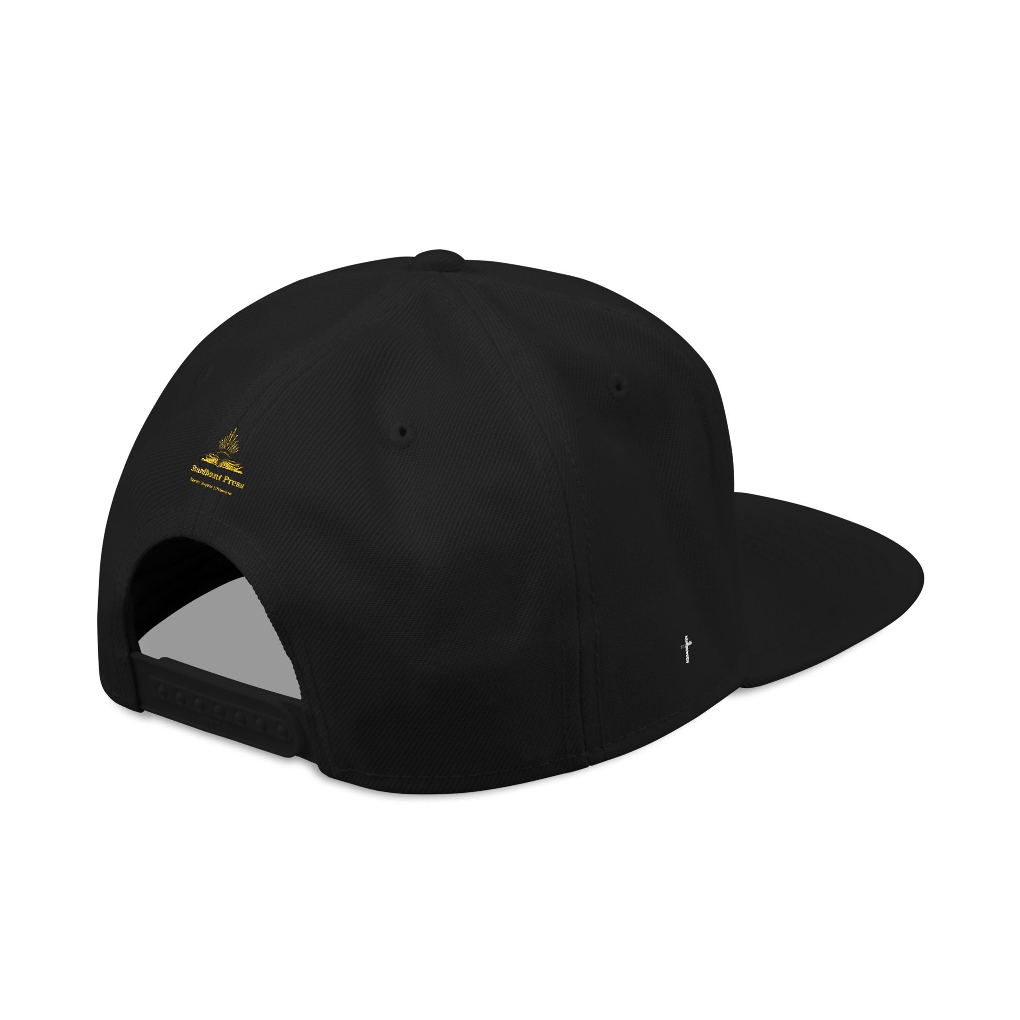 Embroidered 'Stoked' Snapback Hat — Black & Charcoal Skate Cap
