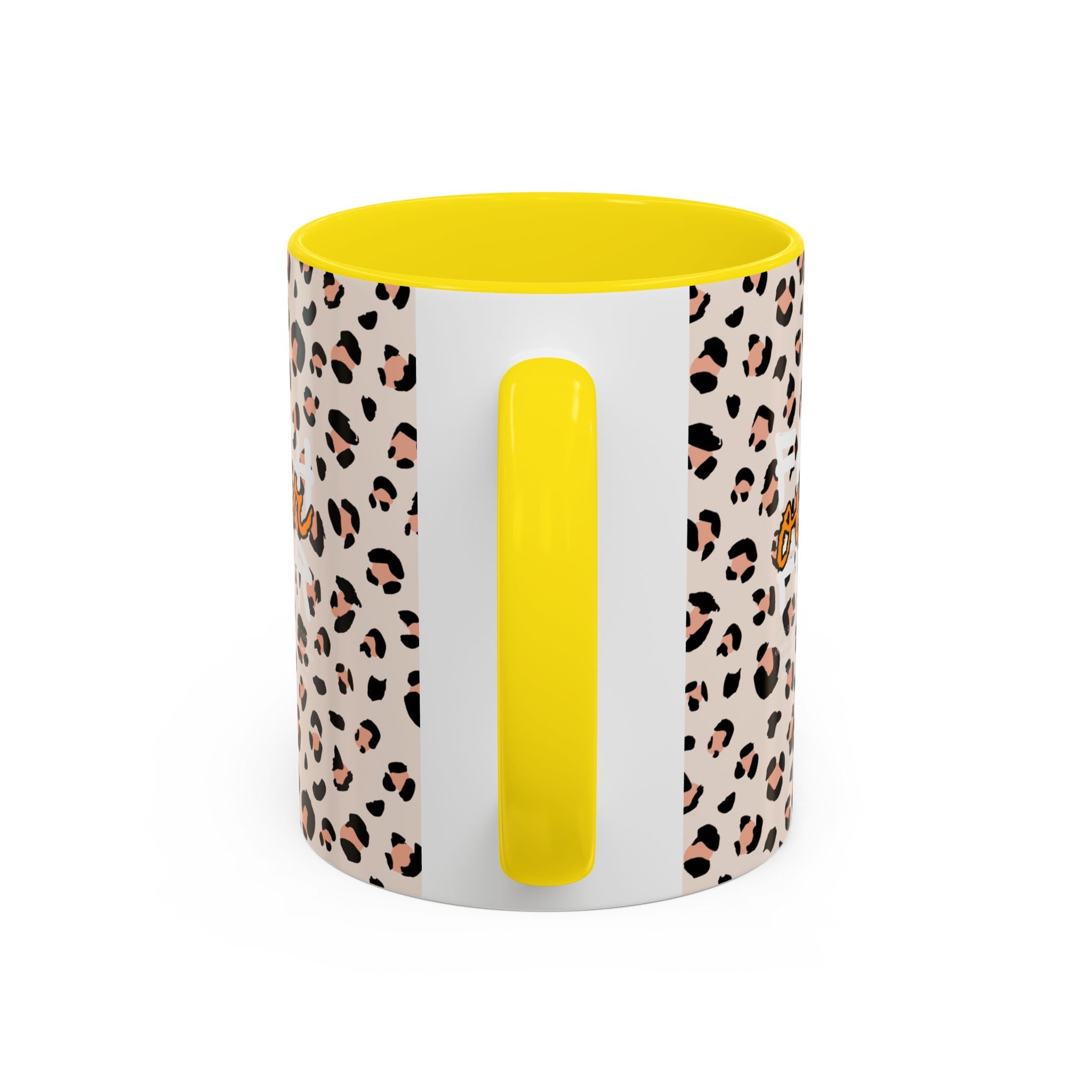 Leopard Print Accent Coffee Mug — Pink & Black Animal Pattern (11/15 oz)