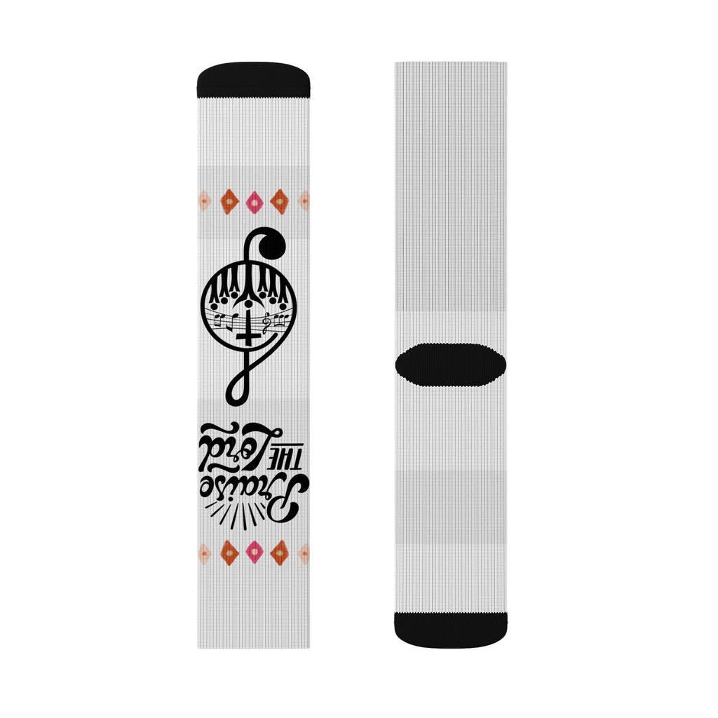 Music Notes Sublimation Crew Socks – 'Music Is My Escape' Graphic Socks