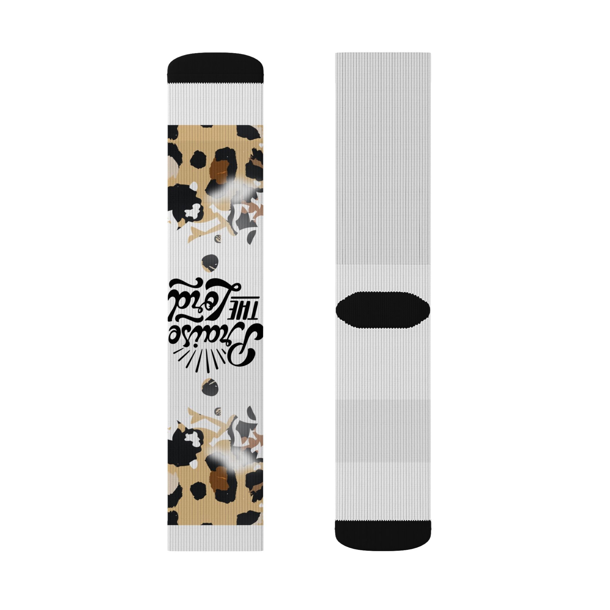 Leopard Floral 'Choose Kind' Sublimated Crew Socks