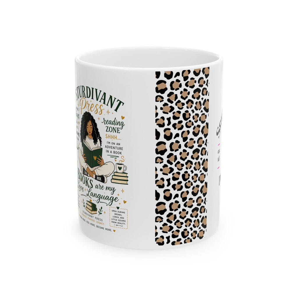 Leopard Accent Ceramic Mug – Saturday Plans: Brunch & Purse Checklist (11oz/15oz)