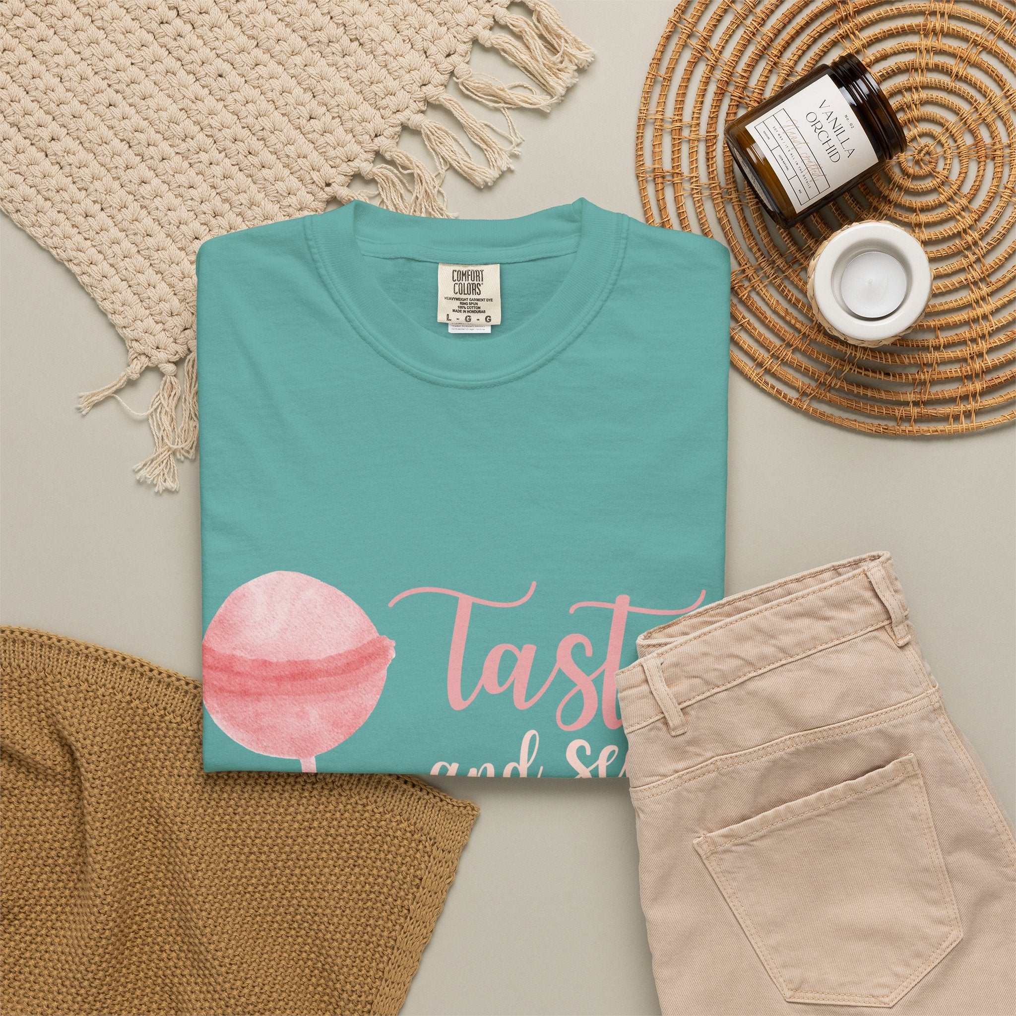 Christian Lollipop Tee — "Taste and See that the Lord is Good" Pink Faith T-Shirt