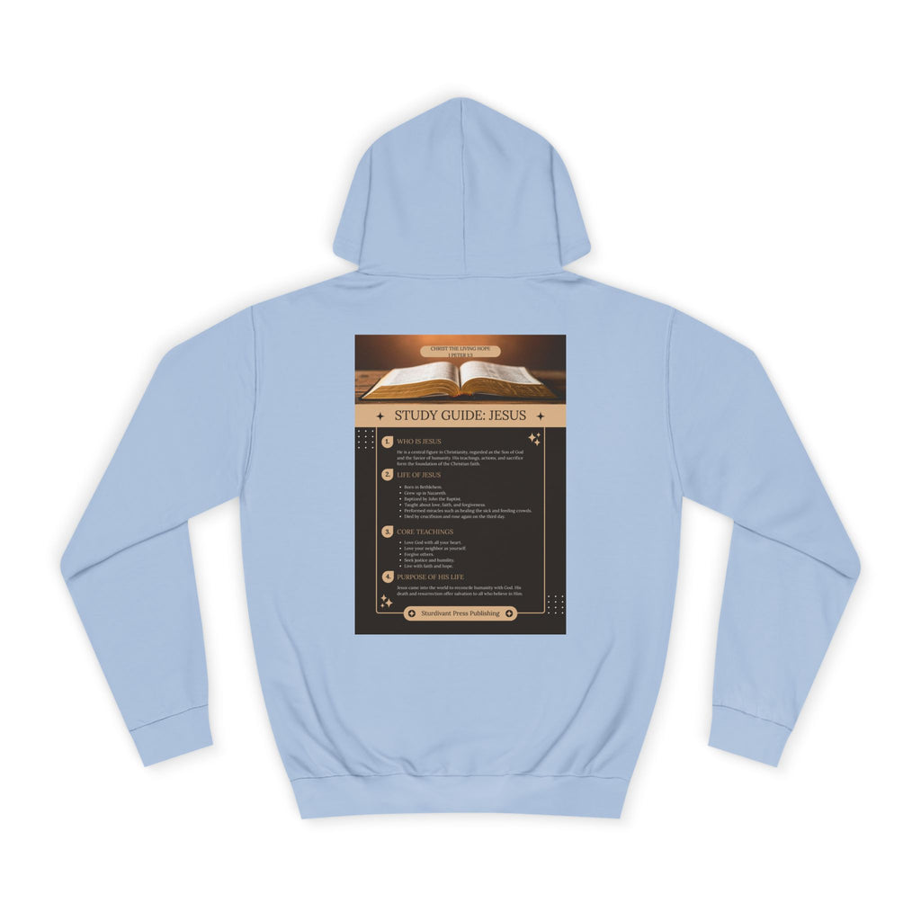 College Study Guide Hoodie — "Study Guide: Jesus" Inspirational Campus Pullover