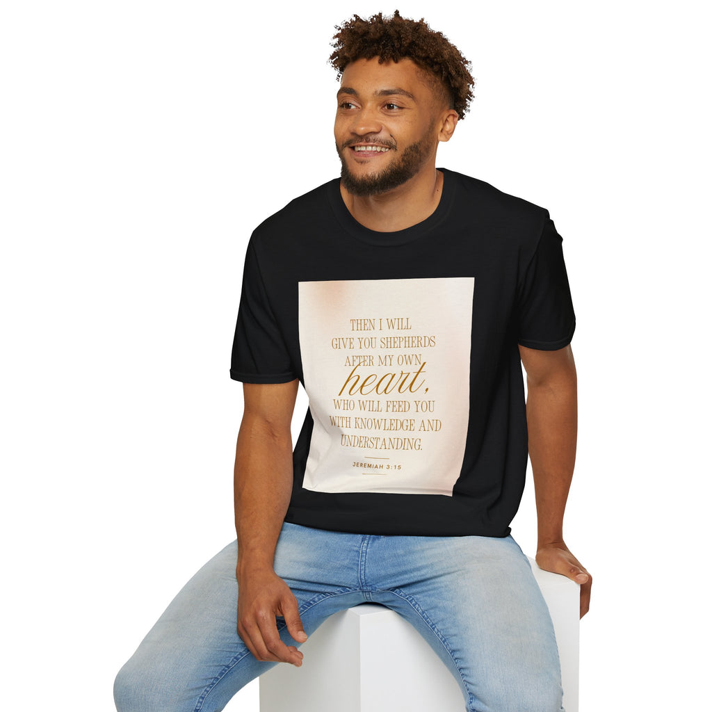Christian Scripture T‑Shirt — “Then I Will Give You Shepherds After My Own Heart” Inspirational Tee