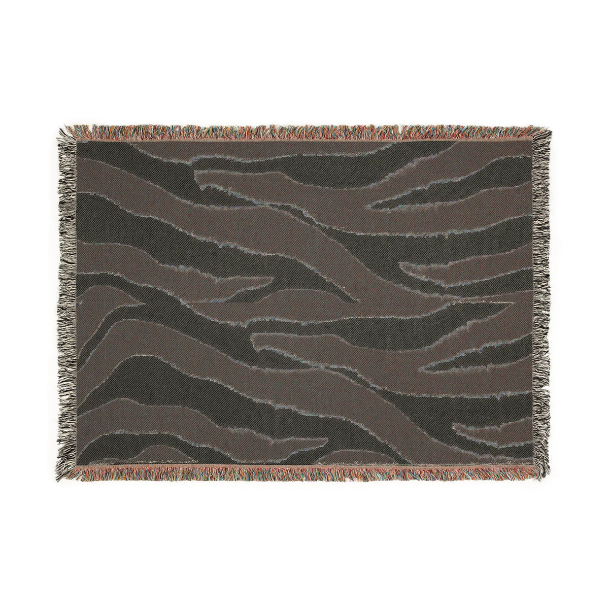 Zebra Print Woven Throw Blanket — Cozy Animal-Print Decor
