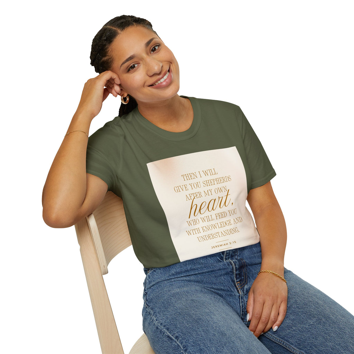 Christian Scripture T‑Shirt — “Then I Will Give You Shepherds After My Own Heart” Inspirational Tee
