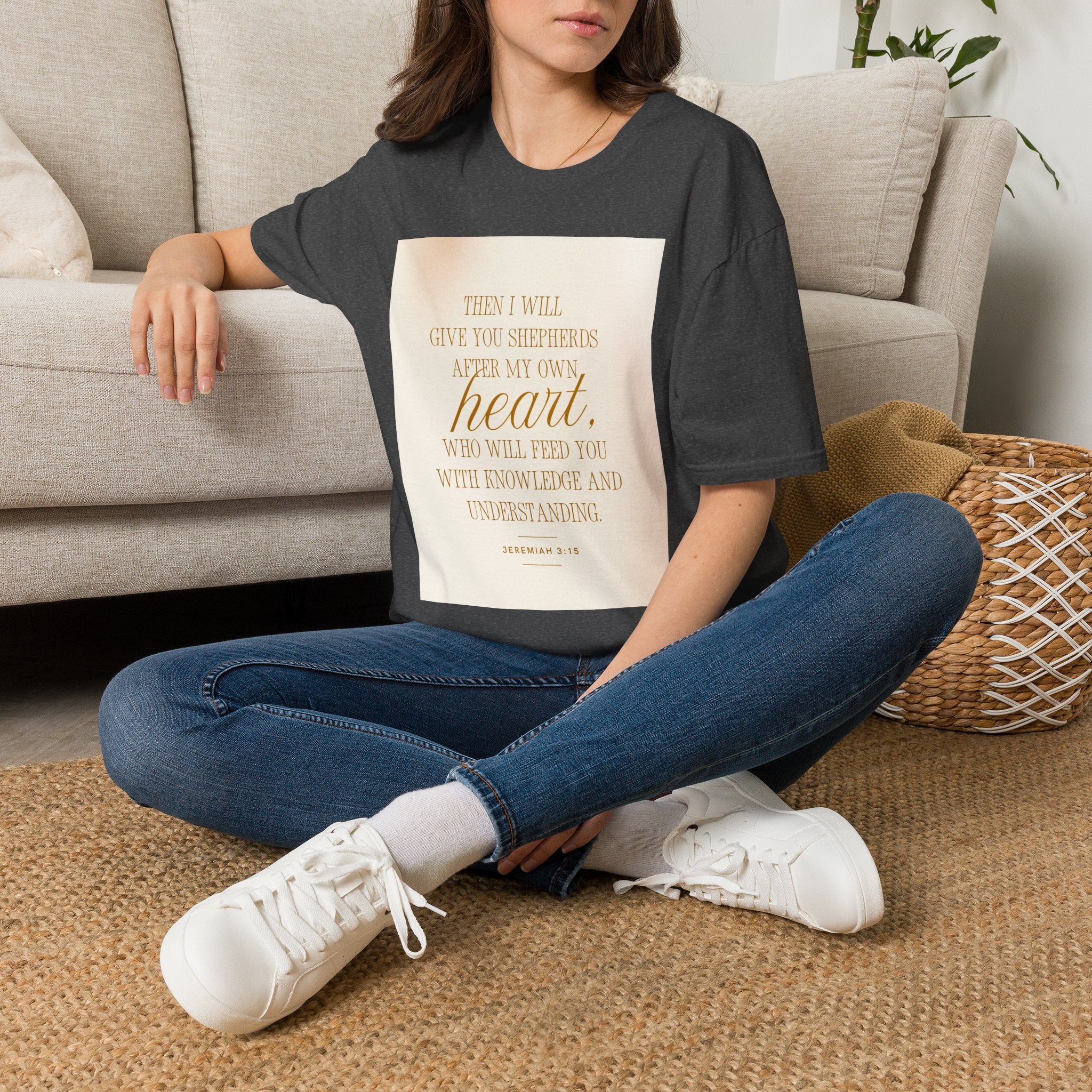 Christian Scripture T‑Shirt — “Then I Will Give You Shepherds After My Own Heart” Inspirational Tee