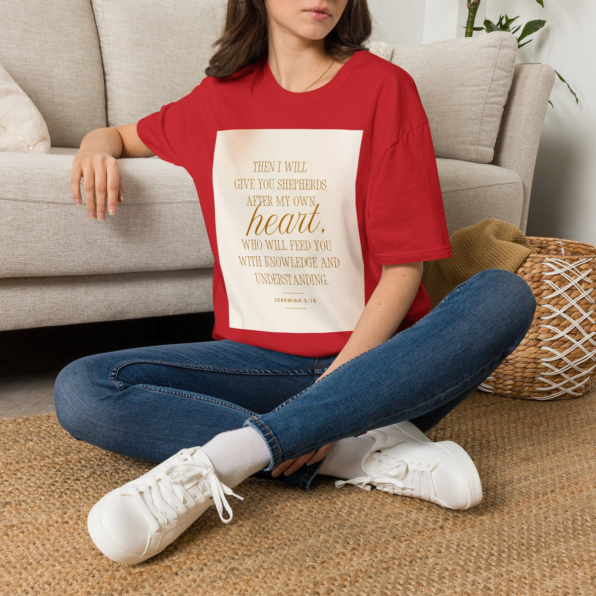 Christian Scripture T‑Shirt — “Then I Will Give You Shepherds After My Own Heart” Inspirational Tee