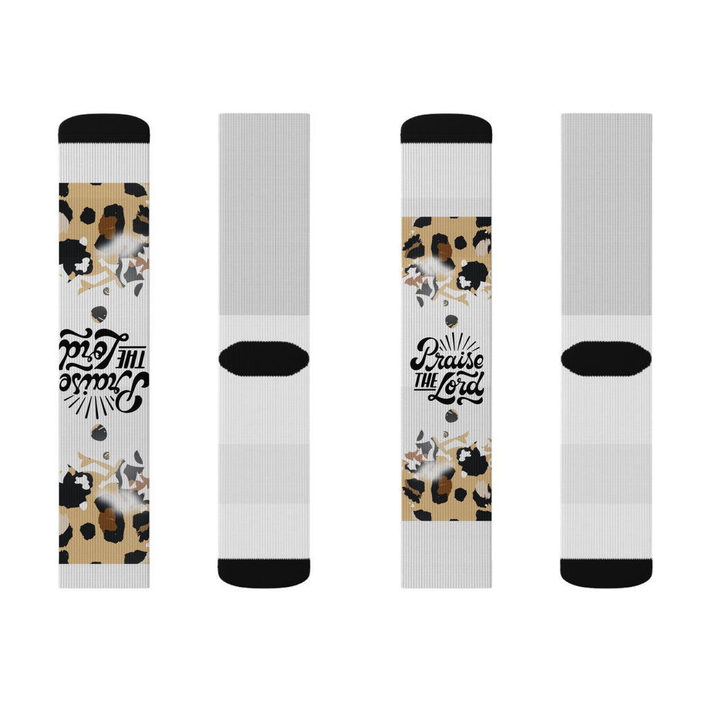 Leopard Floral 'Choose Kind' Sublimated Crew Socks