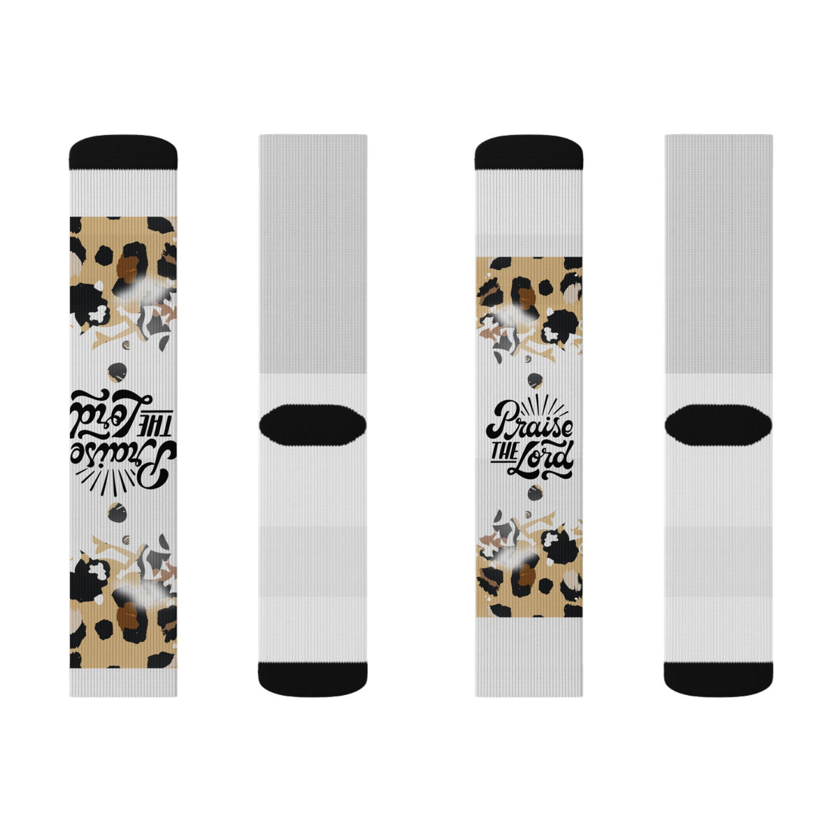 Leopard Floral 'Choose Kind' Sublimated Crew Socks