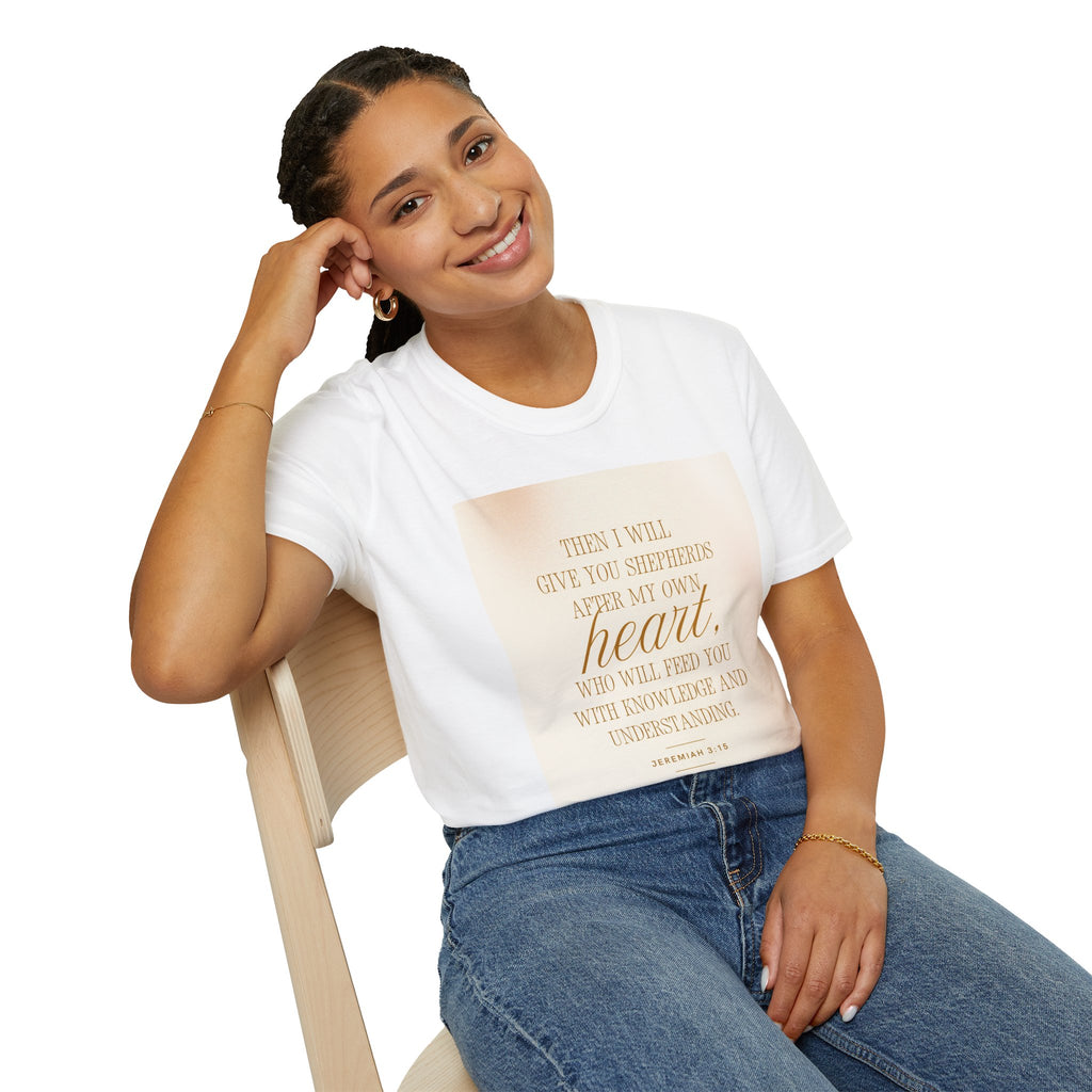 Christian Scripture T‑Shirt — “Then I Will Give You Shepherds After My Own Heart” Inspirational Tee