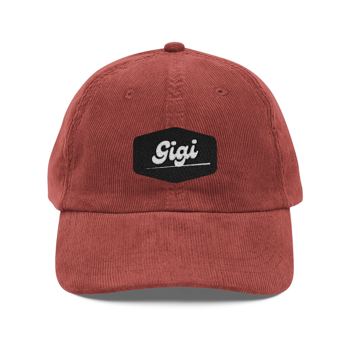 Corduroy Embroidered Cap — "Gigi" Vintage Baseball Hat