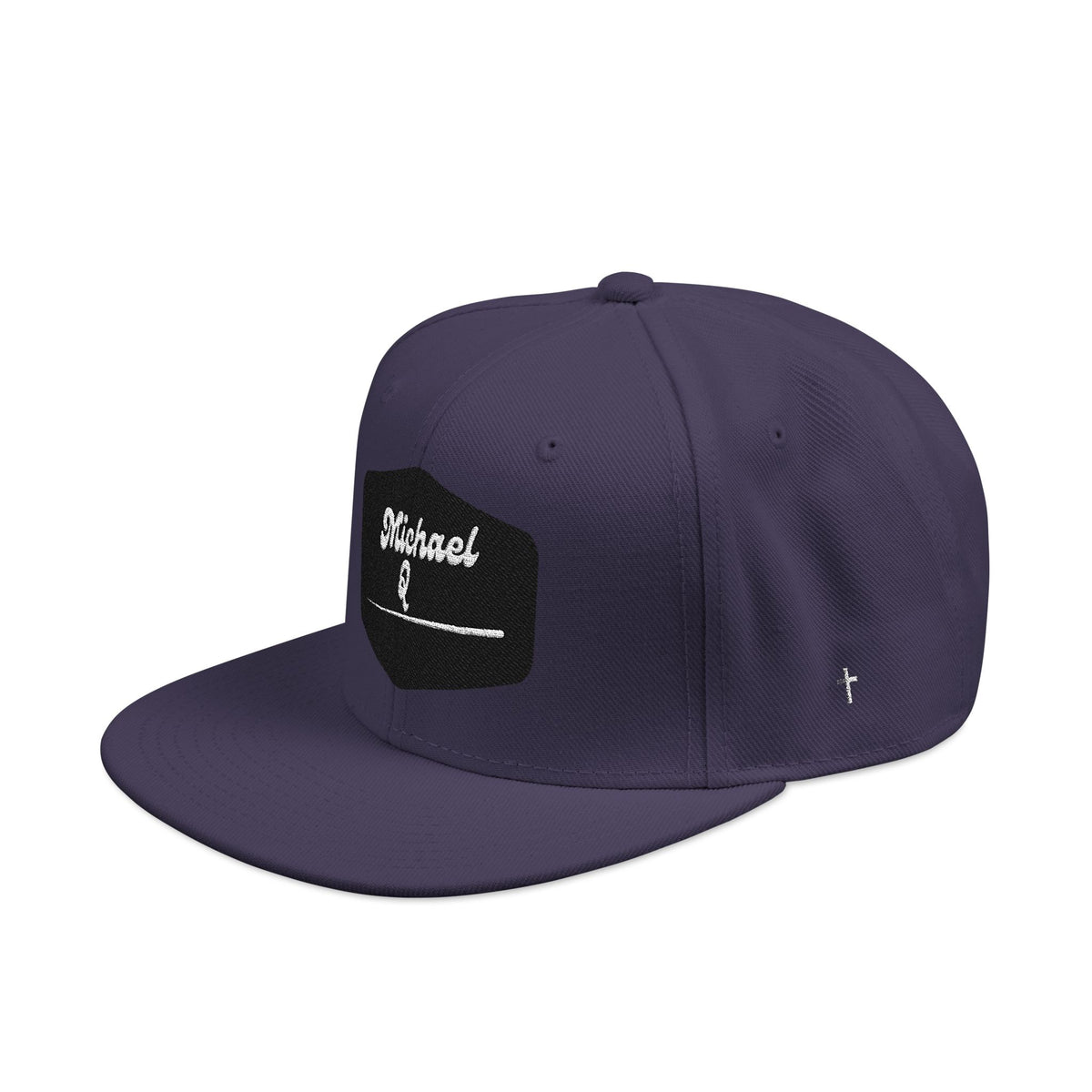 Embroidered 'Stoked' Snapback Hat — Black & Charcoal Skate Cap