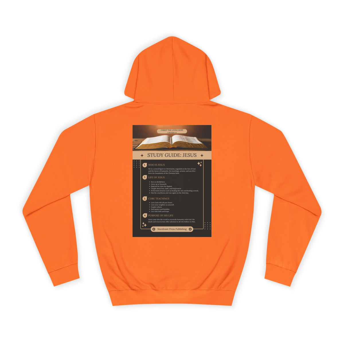College Study Guide Hoodie — "Study Guide: Jesus" Inspirational Campus Pullover