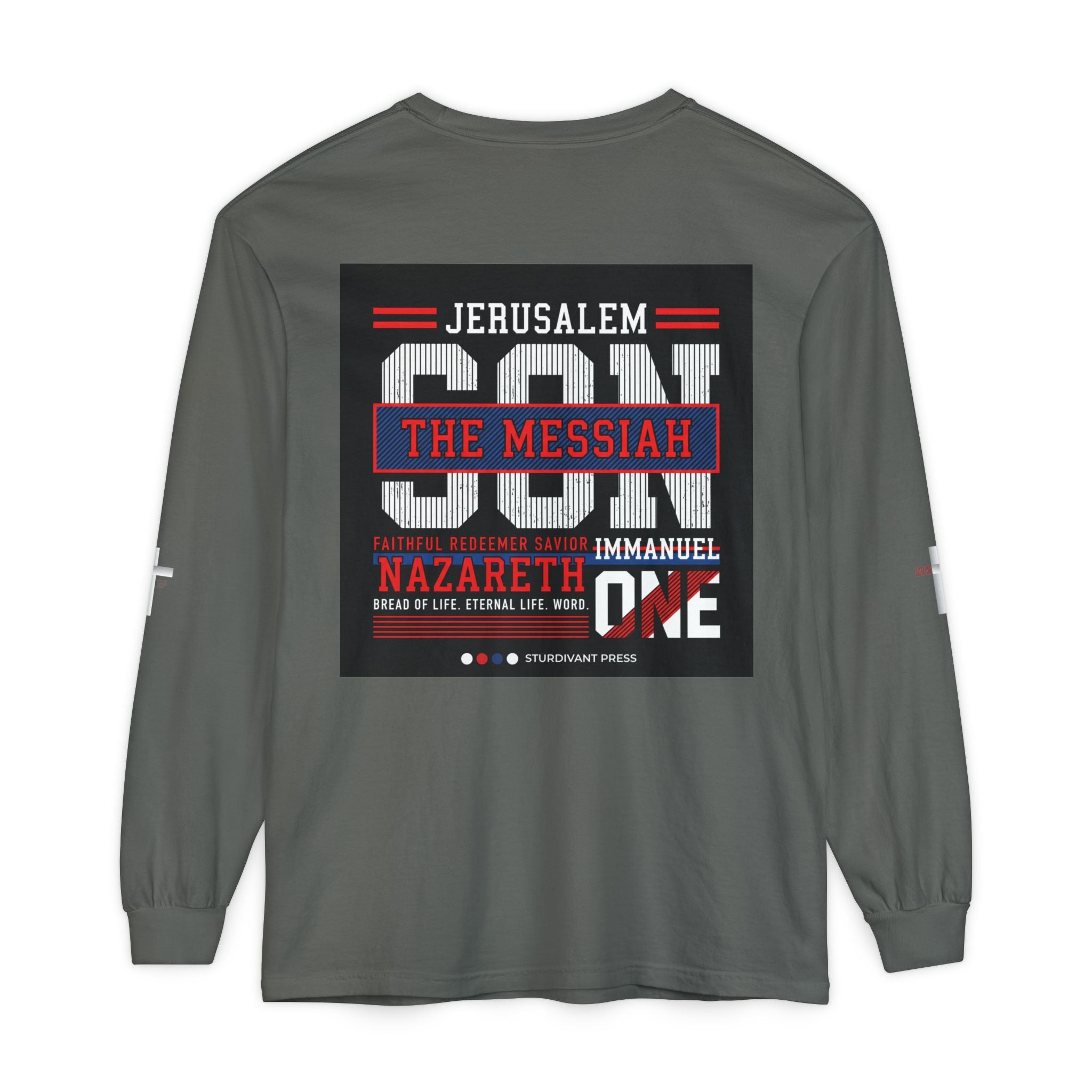 Christian Long Sleeve Tee — "The Messiah" Jerusalem Nazareth Design