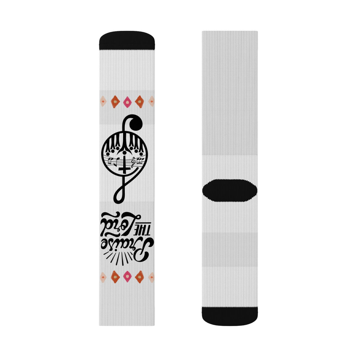 Music Notes Sublimation Crew Socks – 'Music Is My Escape' Graphic Socks