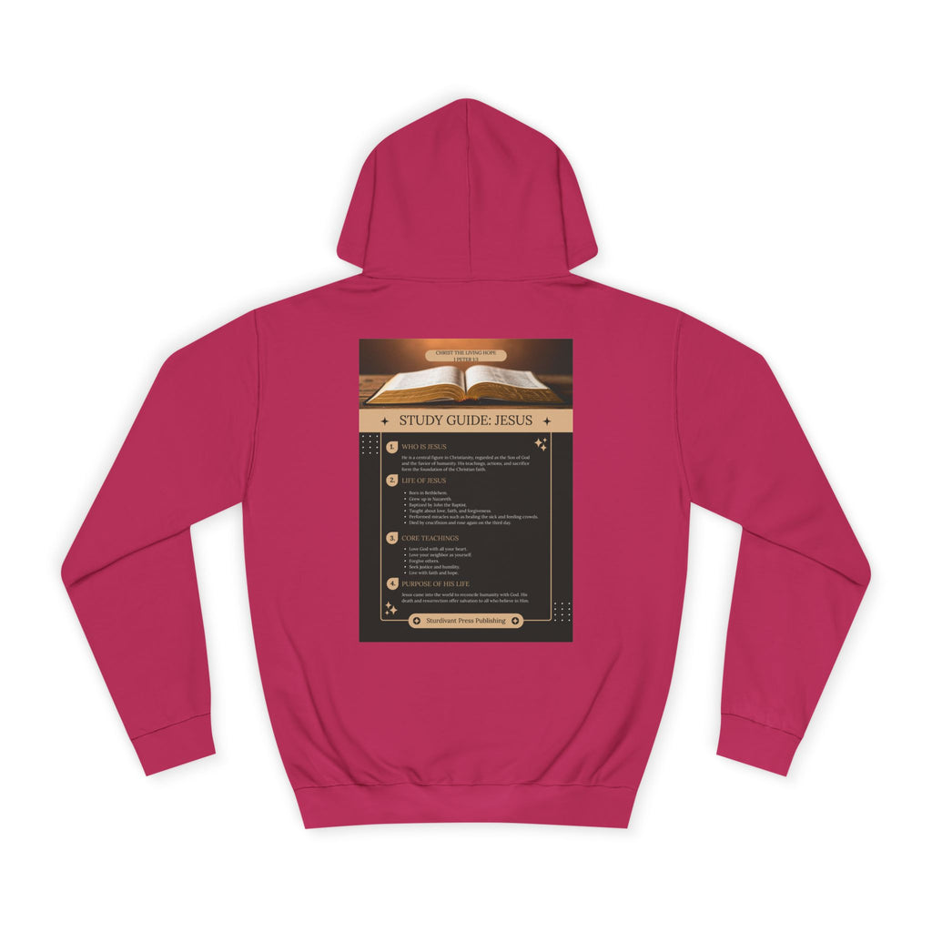 College Study Guide Hoodie — "Study Guide: Jesus" Inspirational Campus Pullover