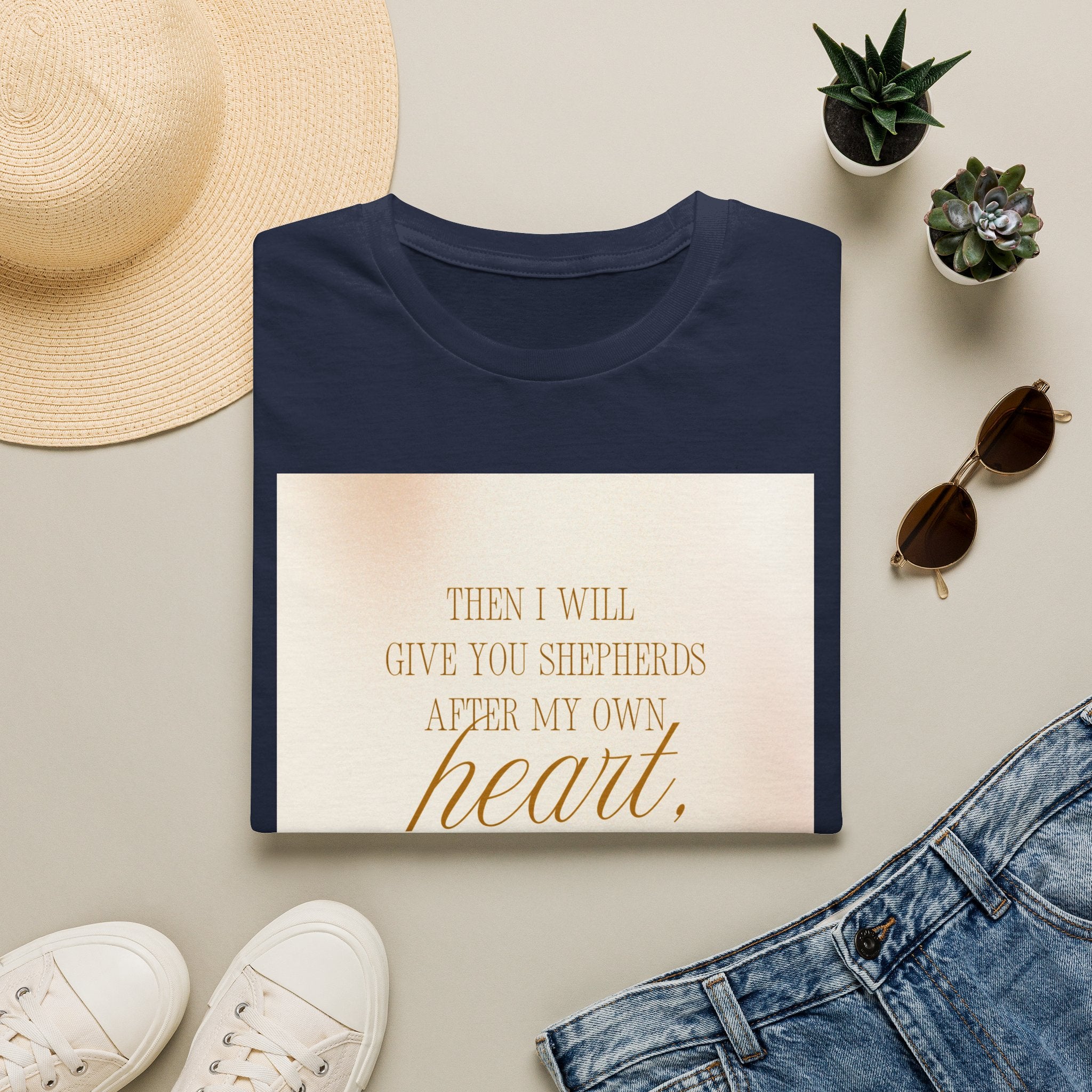 Christian Scripture T‑Shirt — “Then I Will Give You Shepherds After My Own Heart” Inspirational Tee