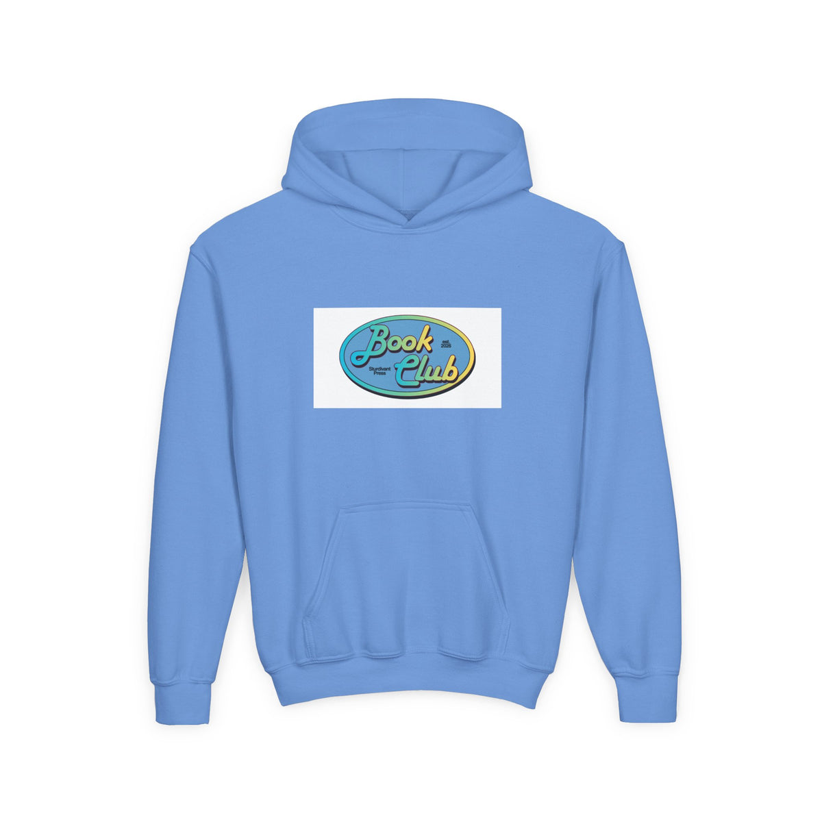 Youth Hoodie — 'Book Club' Front Logo & 'Grow In Peace' Botanical Back Graphic