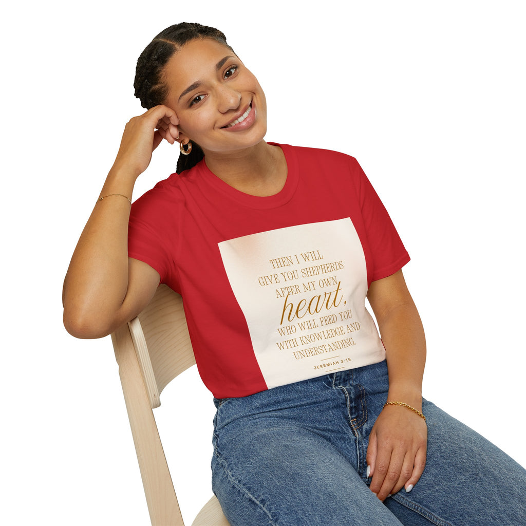 Christian Scripture T‑Shirt — “Then I Will Give You Shepherds After My Own Heart” Inspirational Tee