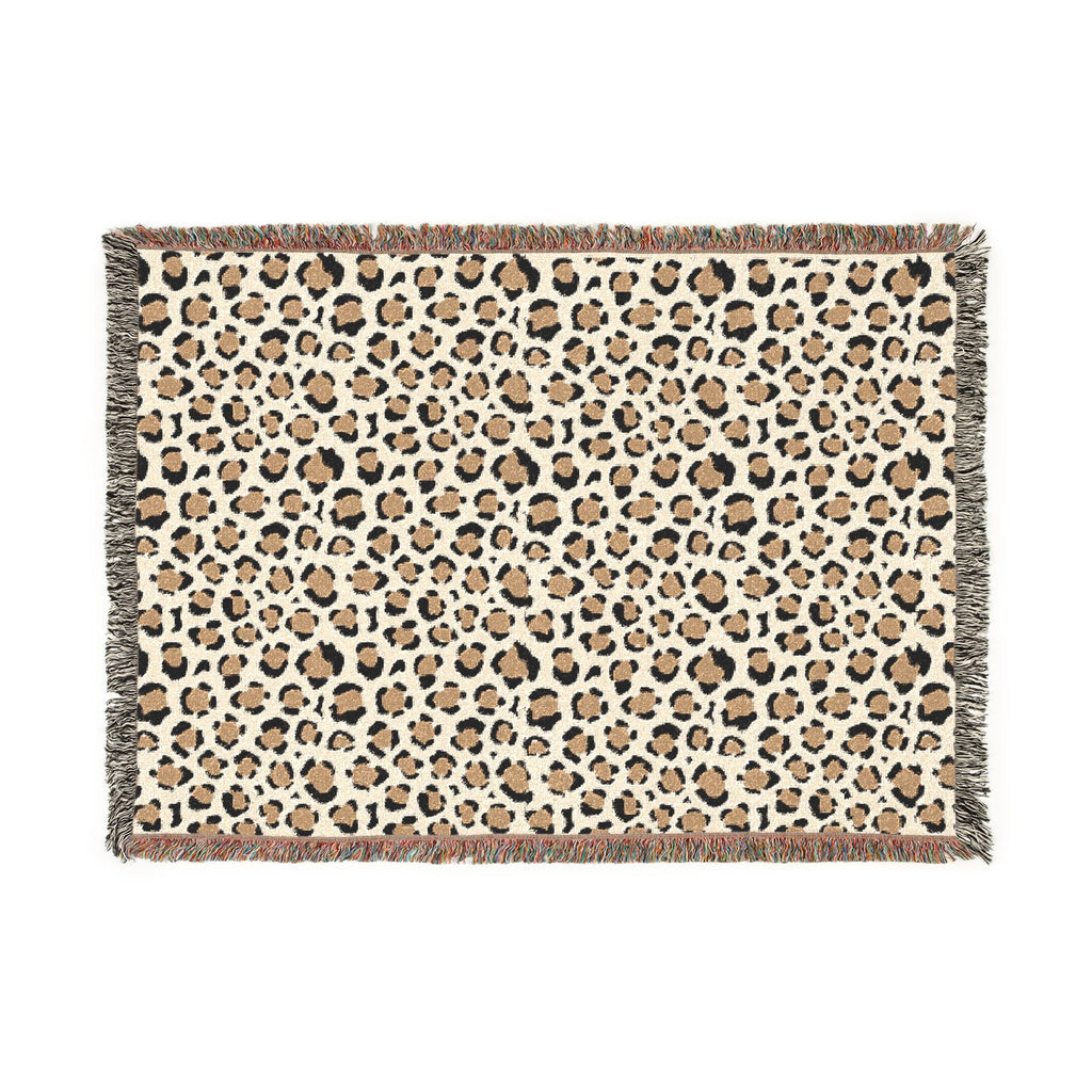 Leopard Print Woven Blanket – Cozy Animal Print Throw for Living Room & Bedroom